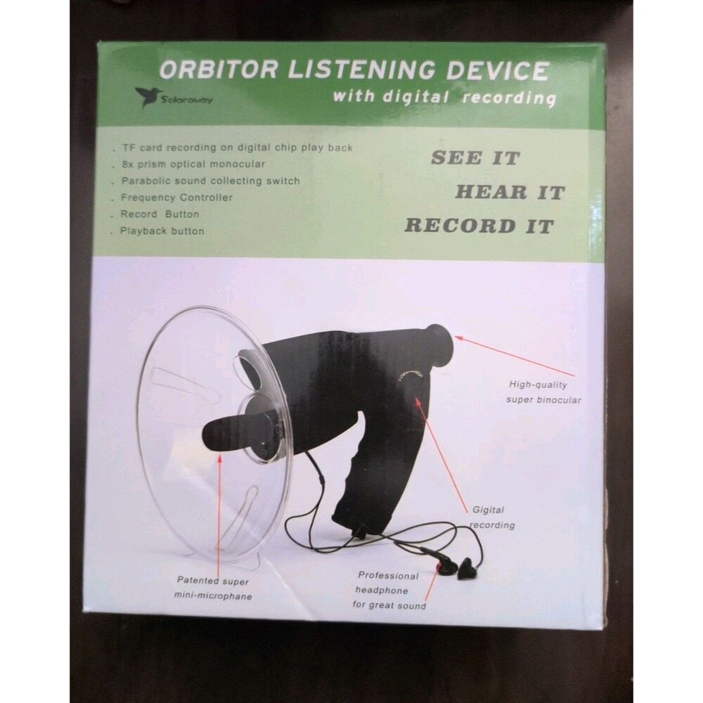 Solaraway USA Orbitor Listening Device Digital Recorder 8x Monocular